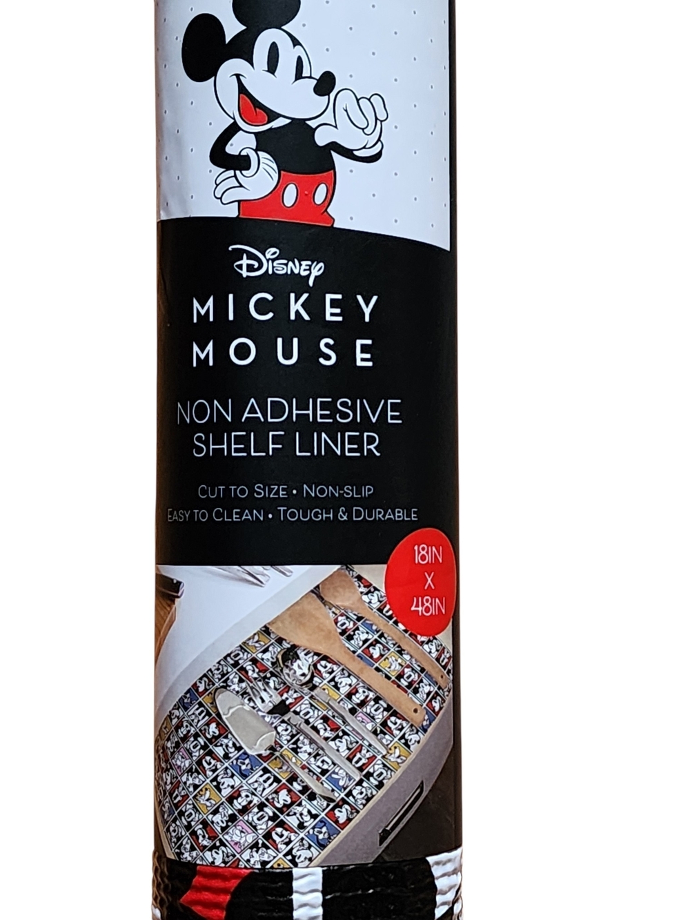 Disney Mickey Mouse Shelf Liners in Black, Red, White - Lot Of 2